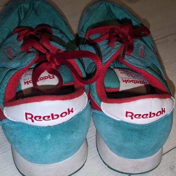 Vintage Reebok Classic Low Top Green Red Sneakers Trainers Shoes  Men's 10.5 - Picture 7 of 9